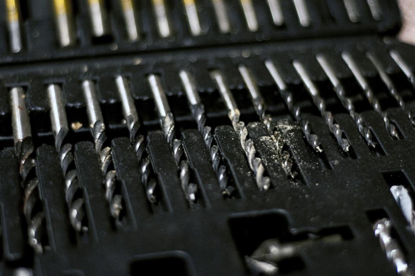 A case of drill bits