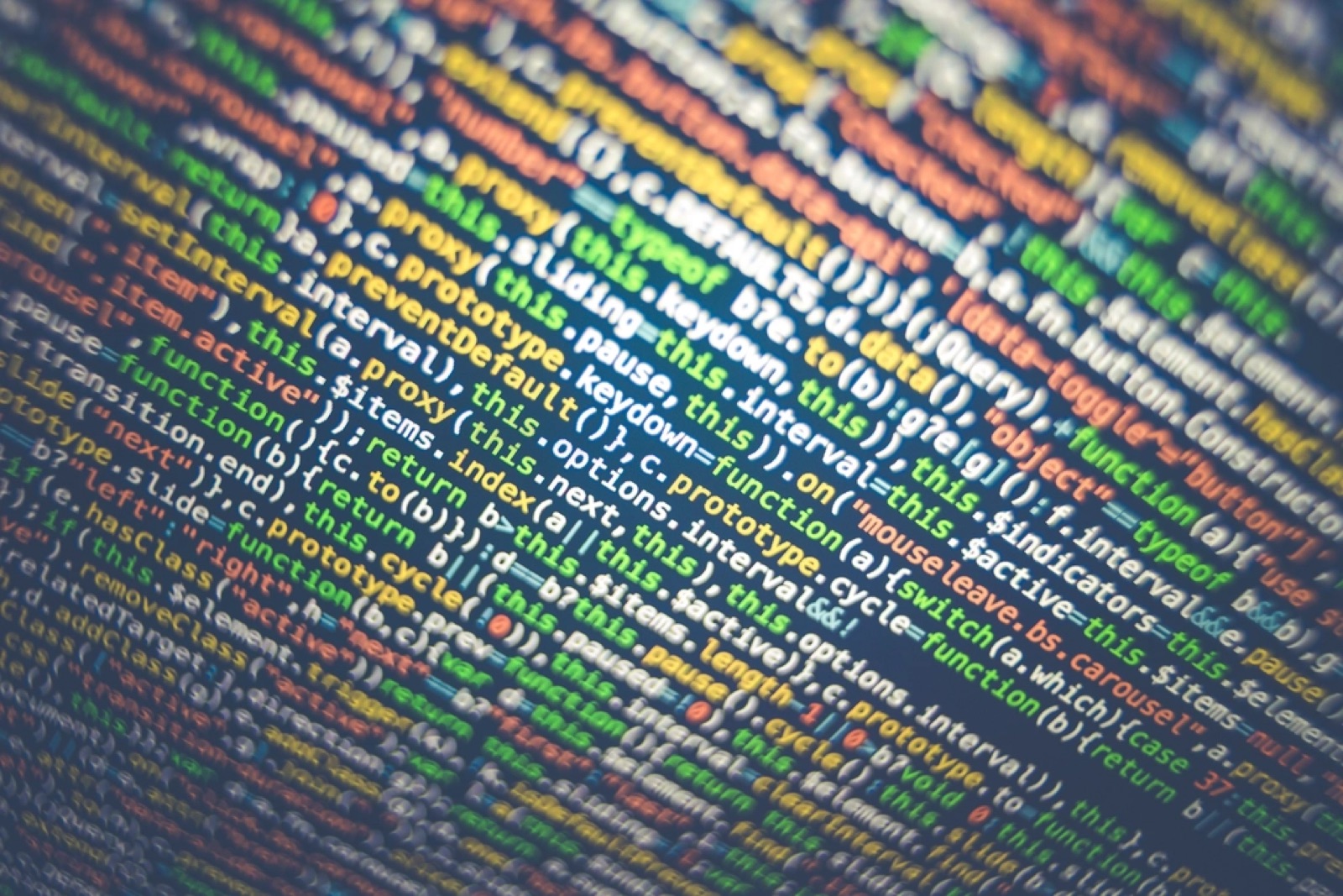 Close-up of source code on a screen